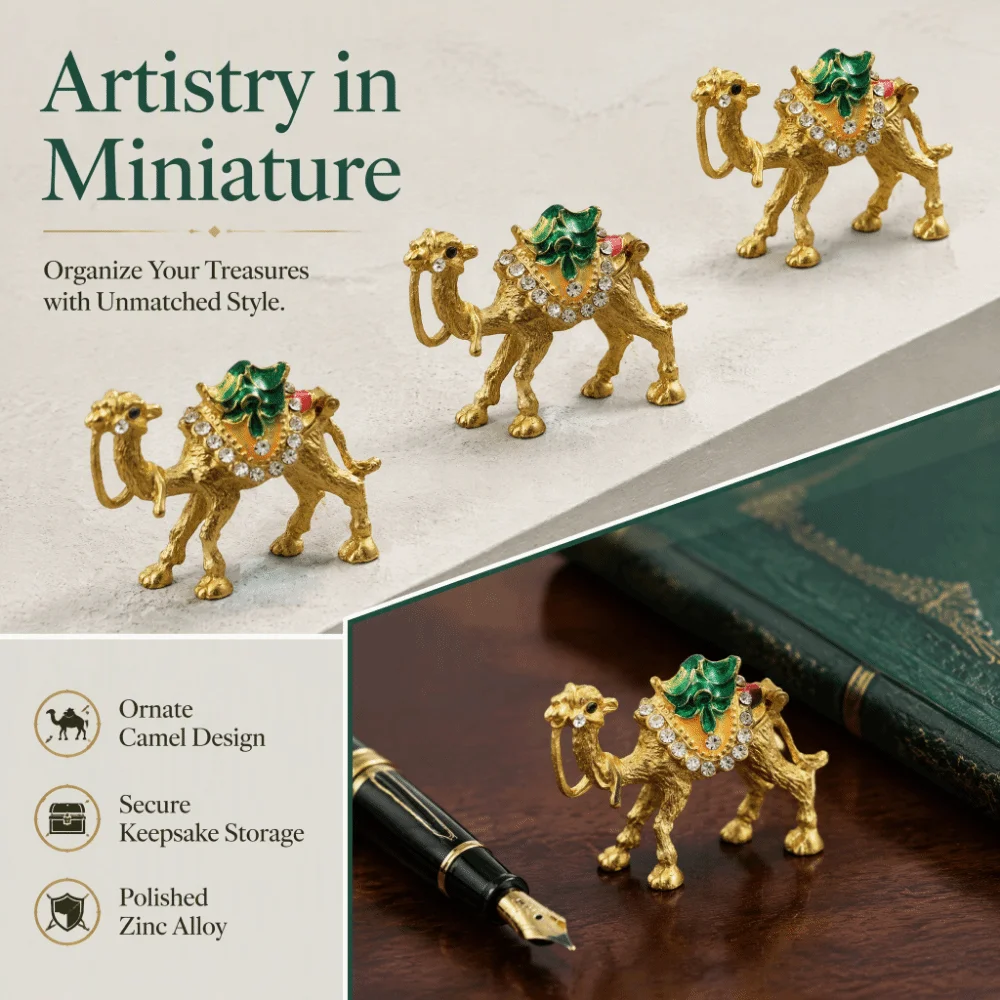 Zinc Alloy Animal-themed Trinket Box Crystal Rhinestone 5 x 2 x 4 cm Animal-themed Jewelry Box Hinged Lid Animal Figurine Box