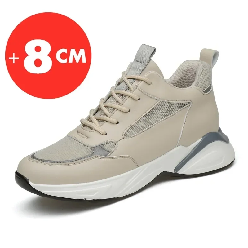 

Men's Increased Leisure Board Shoes Increased Shoes 8cm Increased Shoes Men's Sports White Shoes Increased Men's Elevator Shoes