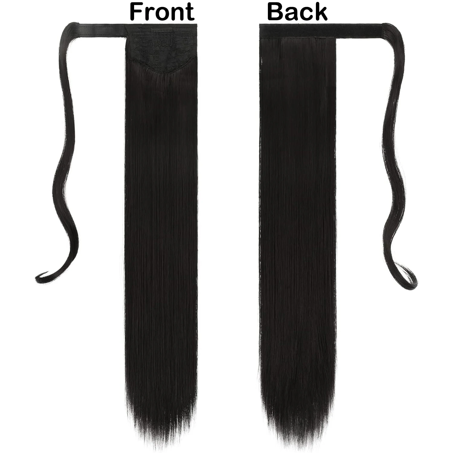 ห่อรอบผมหางม้าผมมนุษย์คลิปในต่อผมหางม้า 8-26 นิ้วตรง One Piece คลิปใน Hairpieces ผมมนุษย์จริง