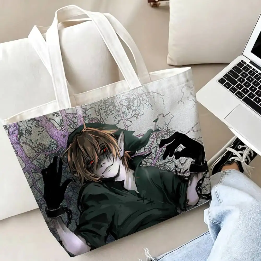 Creepypasta Horror B-BEN Drowned Printed Canvas Tote Bag Shoulder Bag Commuter Mommy Shopping Bag