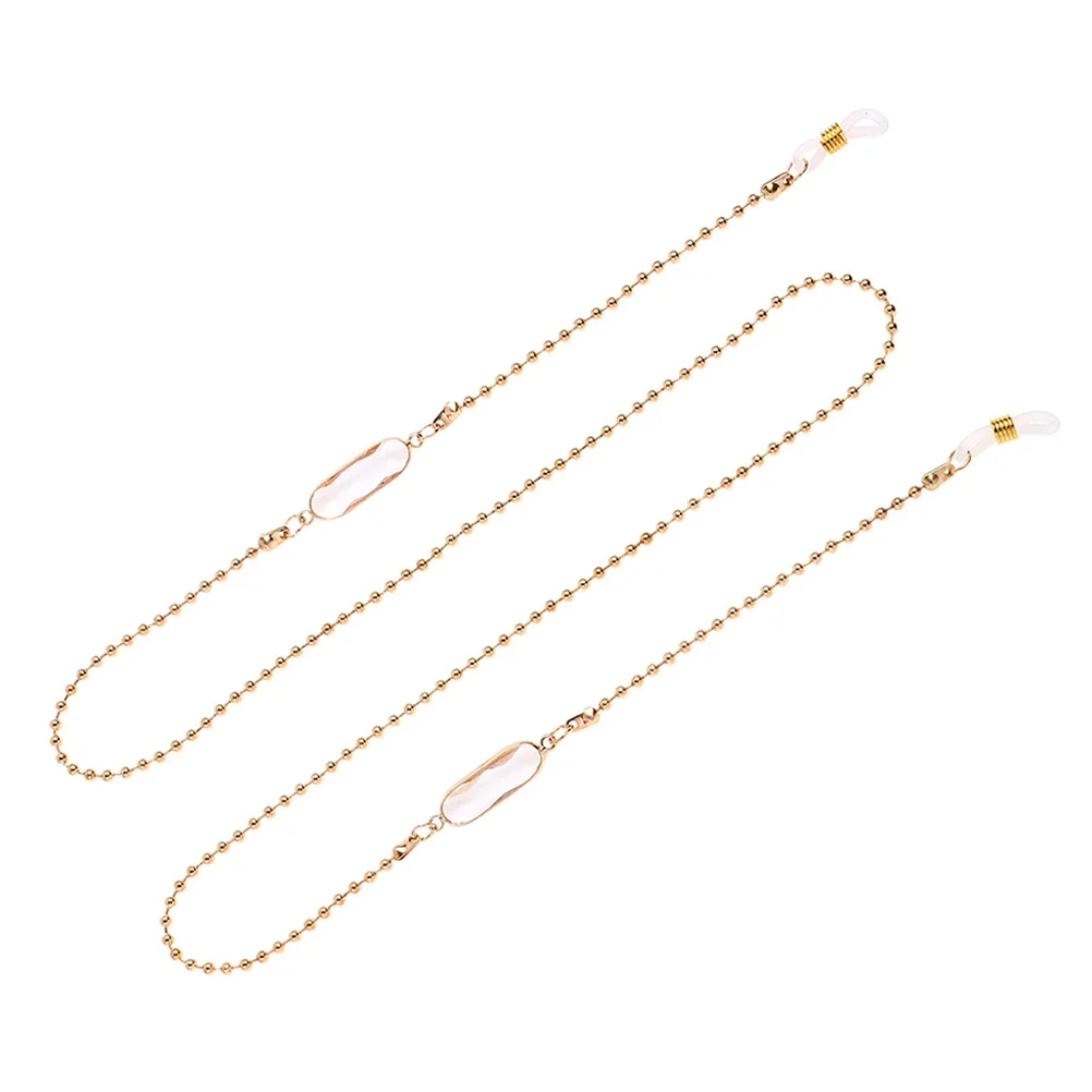 

1Pcs Eyewear Chain Golden Clear Crystal Stone Durable Non-Slip Hanging Metal Strap for Glasses Sunglasses Reading Glasses