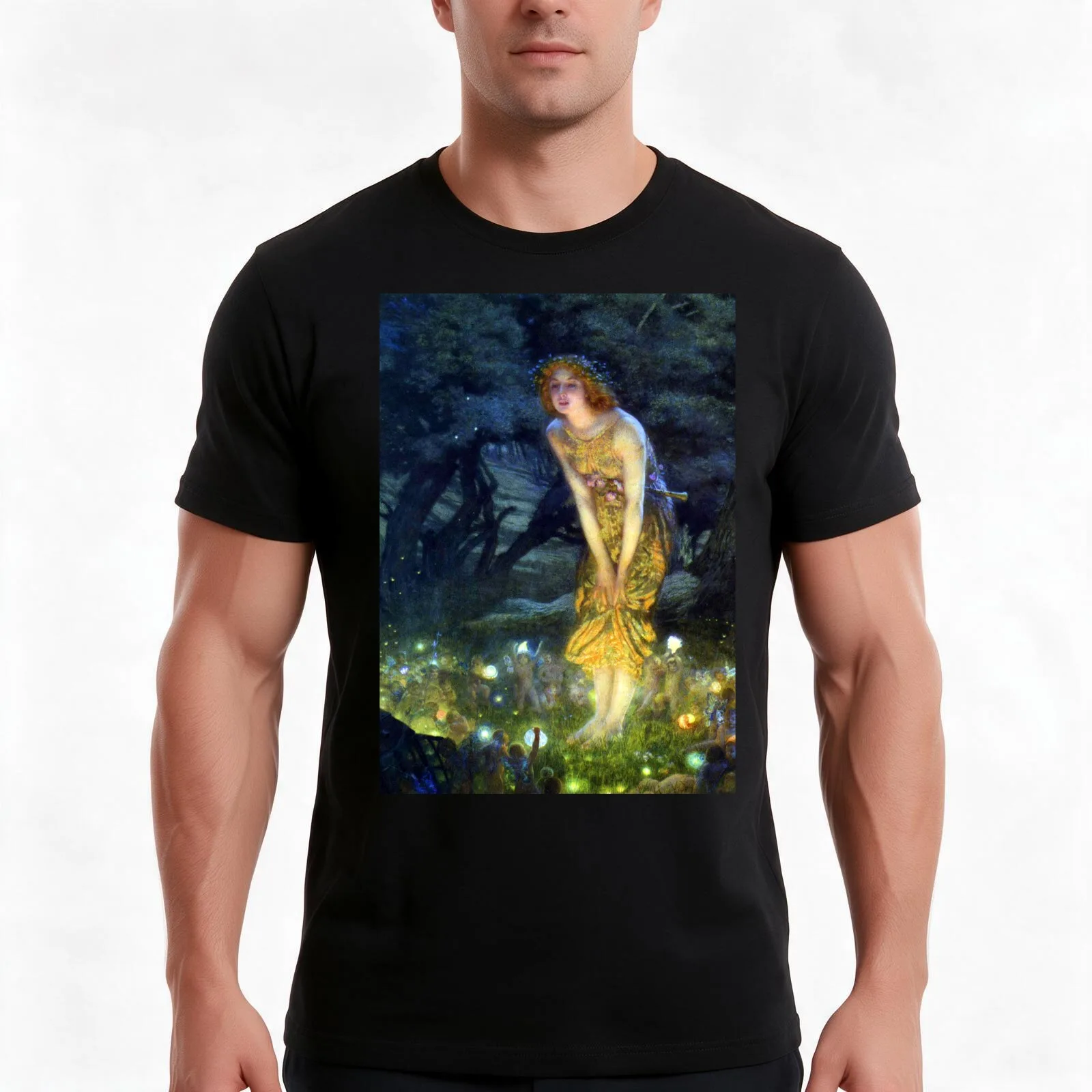 Midsummer Eve - Edward Robert Hughes T-Shirt, Summer Casual Cotton Tee, Oversized Streetwear Tops, Vintage Graphic Print