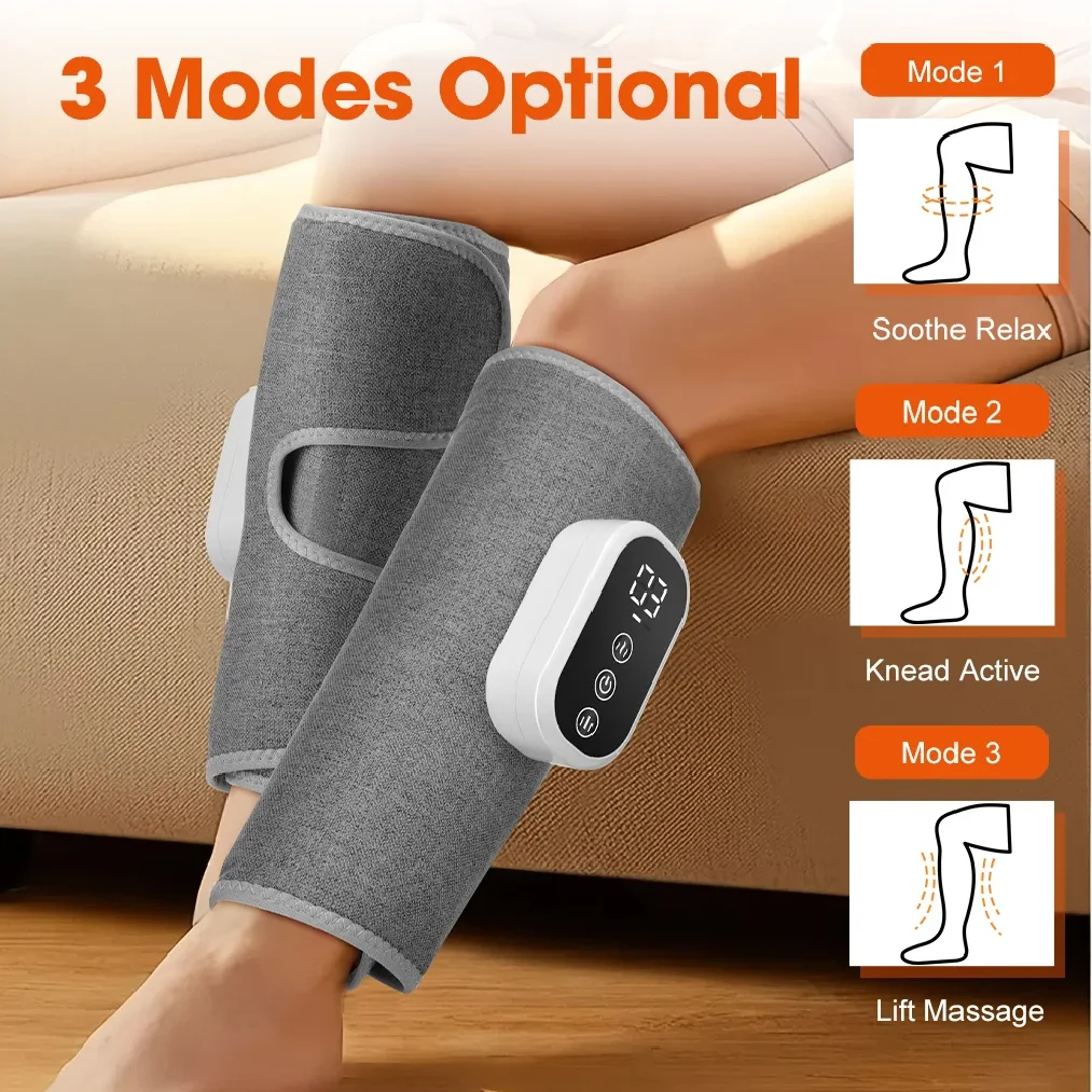 Newest Air Pressure Calf Massager Hot Compress Electric Airbag Leg Massage Machine Foot Calf Muscle Relax Blood Circulation