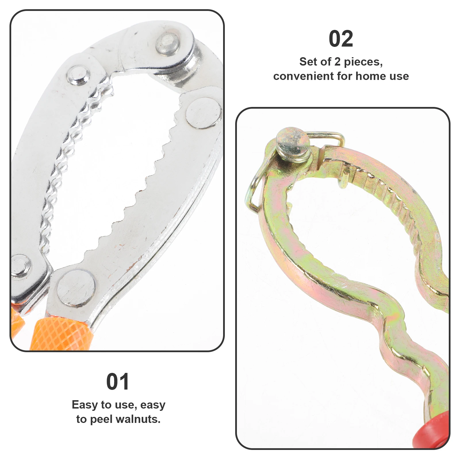 

2Pcs Heavy Duty Walnut Opener Tool Metal Nut Crackers Portable Lightweight Kitchen Nut Opening Tool Walnut Crackers