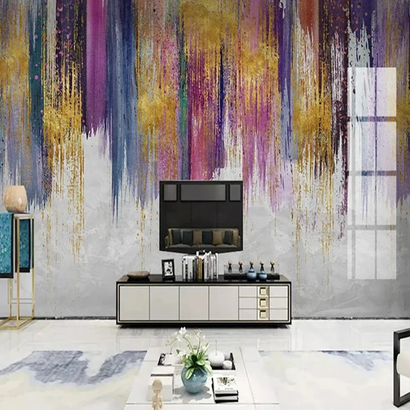 Custom Size Modern Abstract Art Colorful Graffiti Painting Non-woven 3D Wallpaper for Bedroom Living Room TV Backdrop Wall Mural