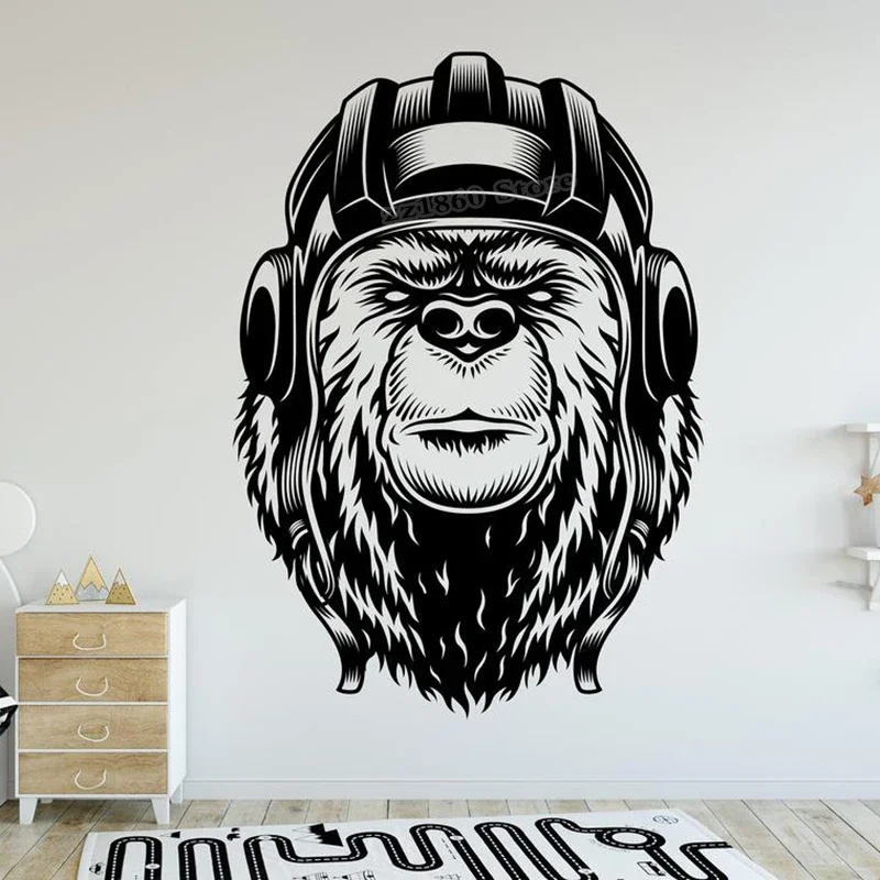 War Gorilla Wall Decal Military War Wall Sticker Boys Wall Decor Vinyl Letter Kids Room Decoration Sticker War Tank Decal B785