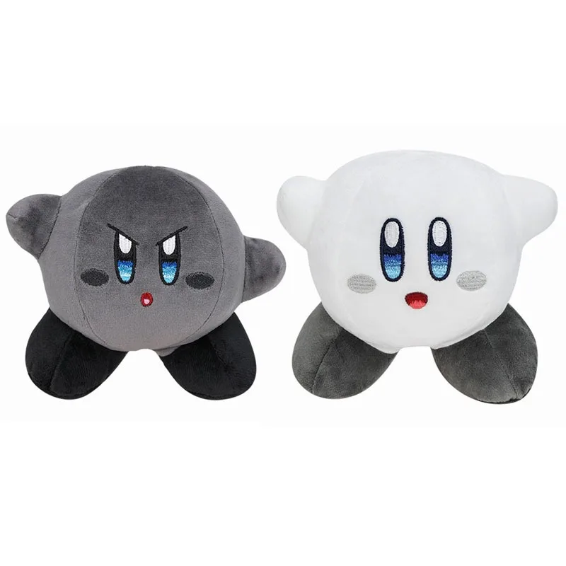 

New Kawaii Star Kirby Plush Doll Black and White Kirby Quality Cartoon Stuffed Peluche Toys for Christmas Birthday Great Gifts