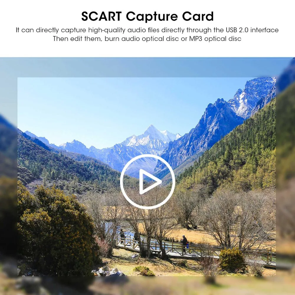 Professional USB2.0 SCART Capture Card with 3.5 Editing Software Support MPEG4/AVI Formats Game Video Capture Card