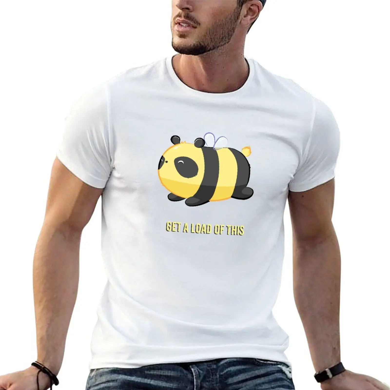 Panda Bee T-Shirt cotton tshirt 100% man t shirts for men casual t shirt men 100% cotton luxury brand T-shirt