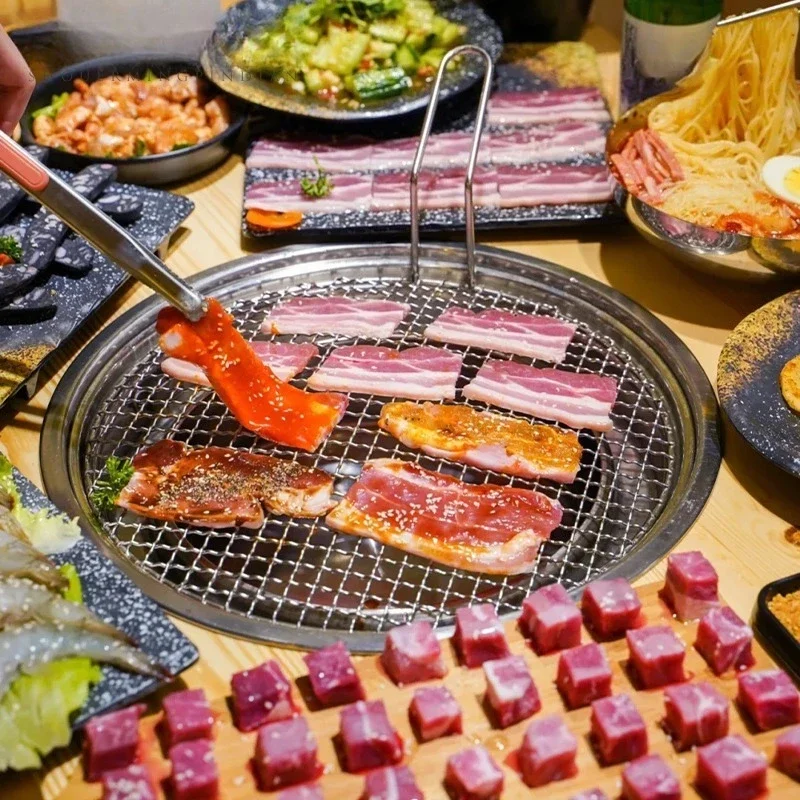 Portable Korean BBQ Grill, Indoor Outdoor Cooking, Home Travel Use, Affordable Compact Design