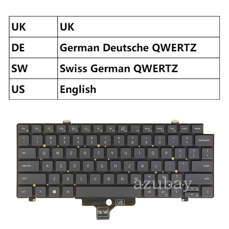 Laptop Keyboard For Dell Precision 3470 3480 0CW3R5 0G7FK7 0KHHRV 0H75T5 0G7FK7 PK1330S1B00 NSK-QXABC UK US German Swiss QWERTZ