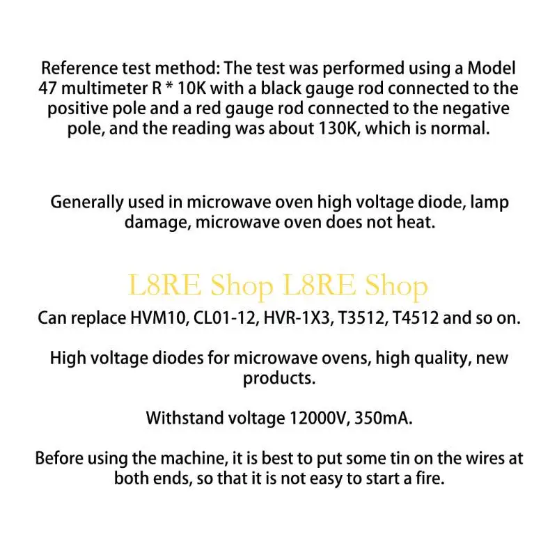 L8RE Black Metal Accessories Microwave Oven Diode Quick Heating Diode Metal Material