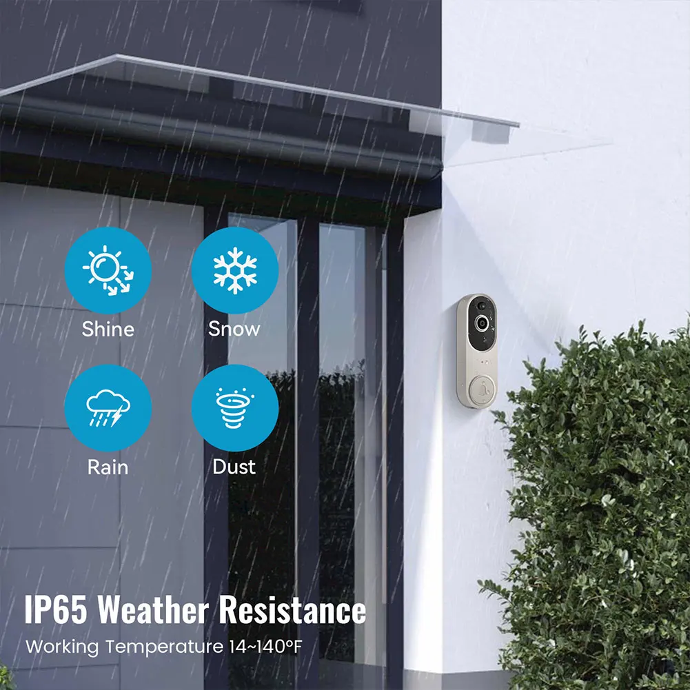 1080P Wireless Video Doorbell กล้อง WiFi สมาร์ทประตู Bell ไร้สายกลางแจ้ง Intercom ไร้สายกันน้ําสําหรับ Home Office