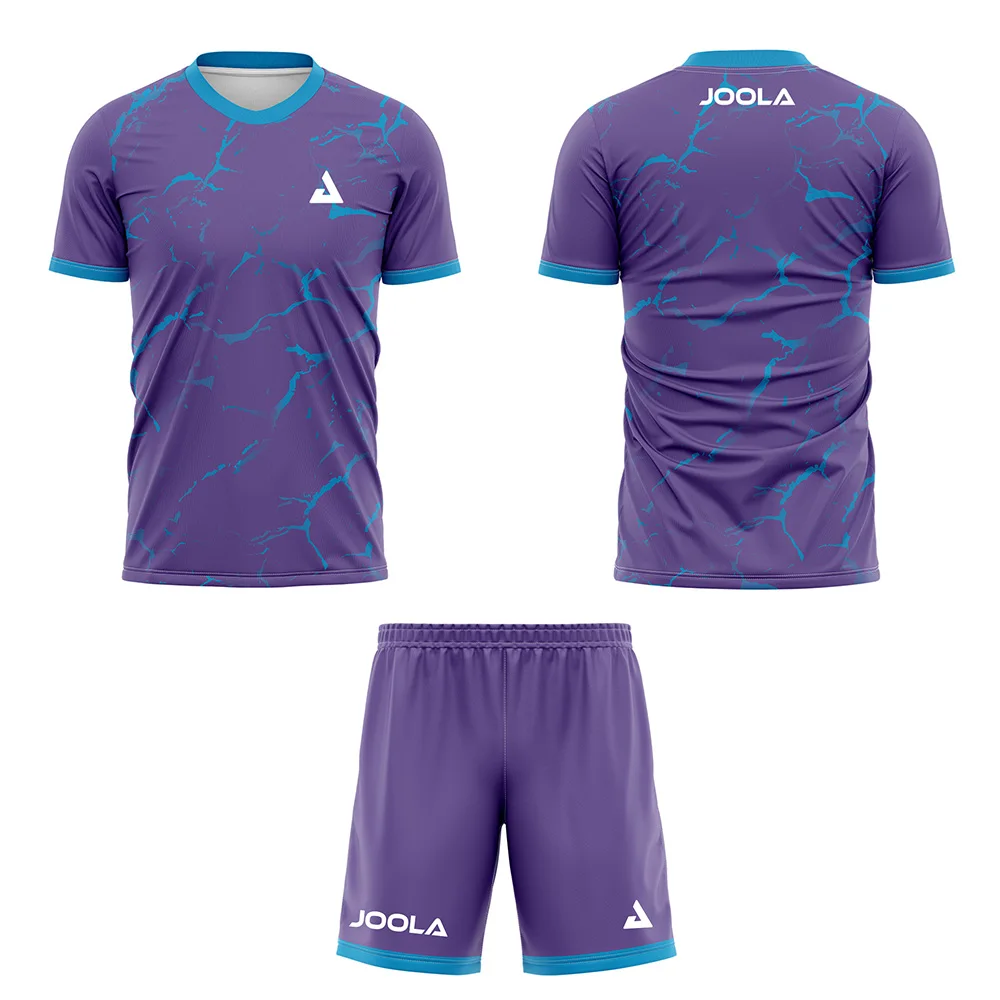 Maillot de tennis de table pour hommes, poly respirant, à entraînement rapide, T-shirt à manches courtes, ensemble short et haut de badminton avec cordon de serrage et poche