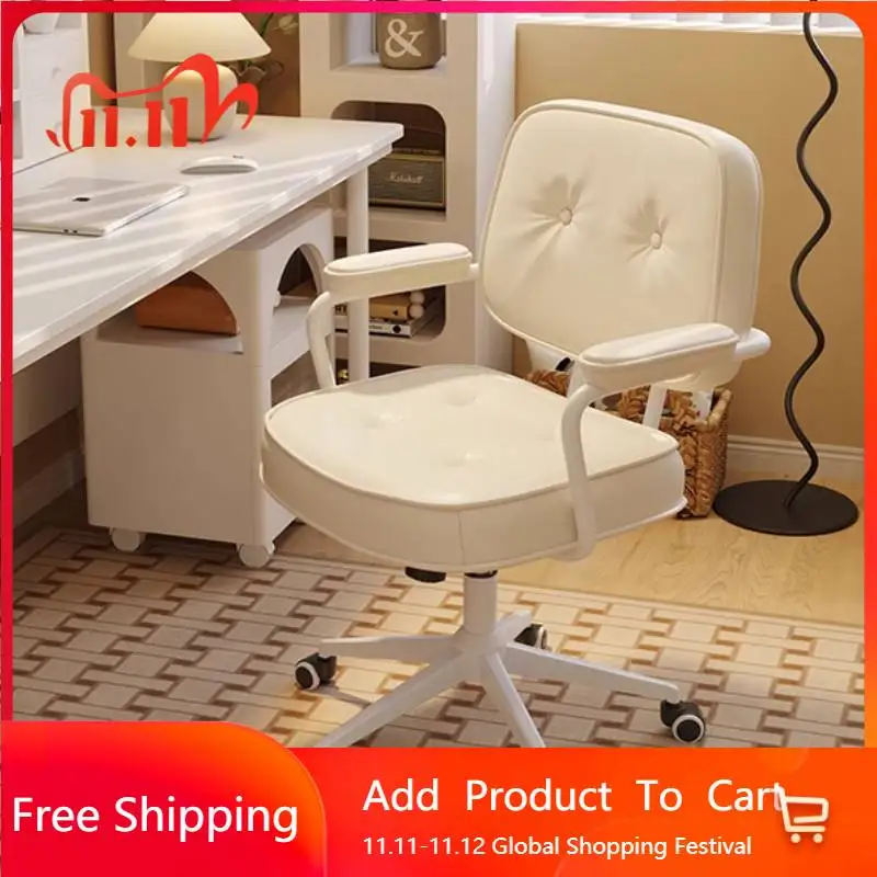 

Luxury Extender Rotating Chair Luxairy Taller Wheels Living Room Mobile Study Cadeira Modern Princess Student Trendy Furniture