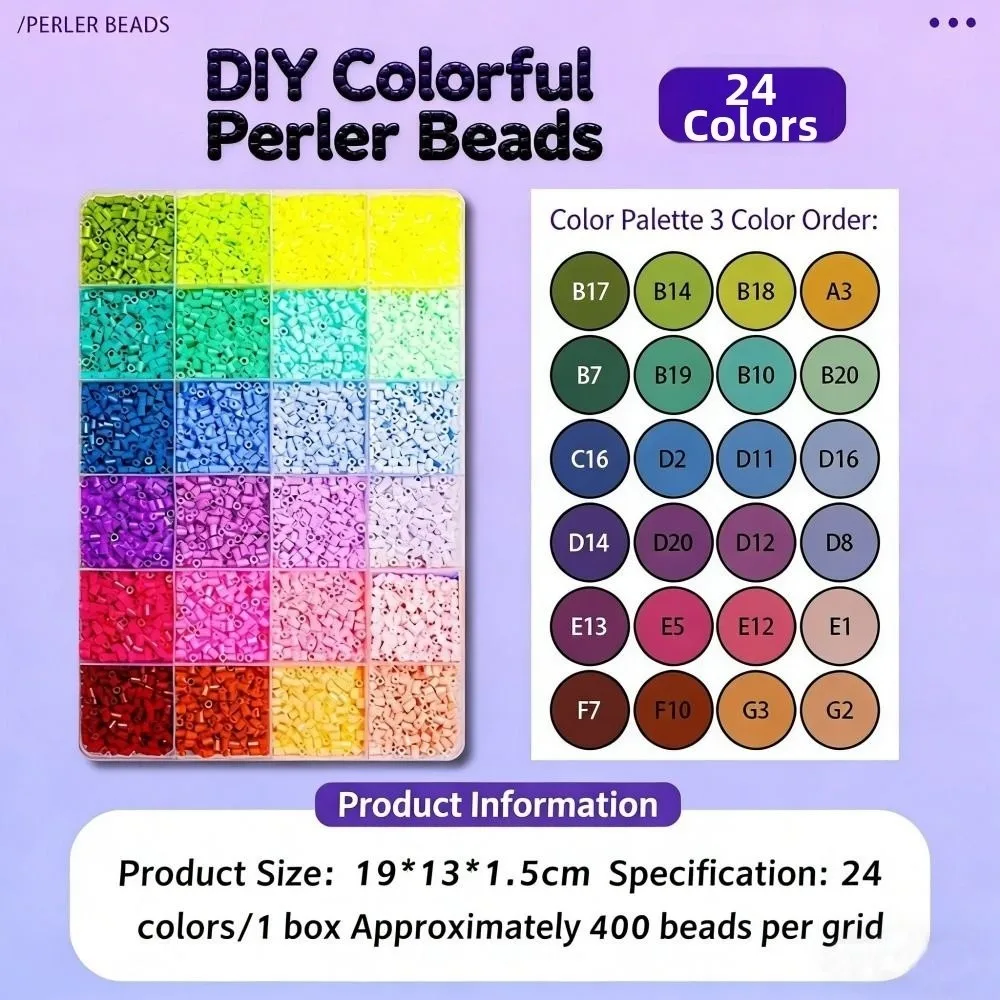 Portable DIY Mini Iron Plastic Beads 2.6mm Fuse Beads Collage Beans Tool Ironing Fuse Beads Picking Tray Kit Handmade Beads Toy