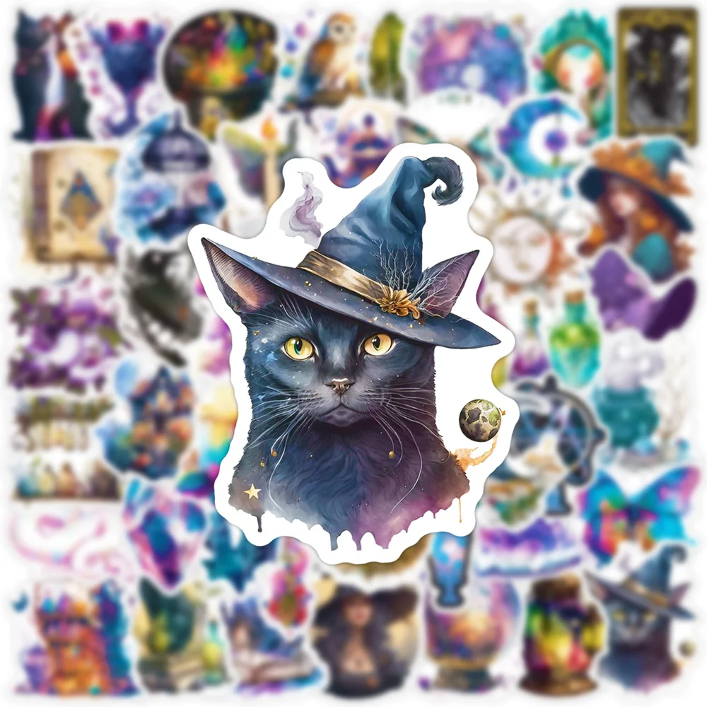 10/30/50PCS Cool Goth Witch Magic Cartoon Stickers Aesthetic Graffiti Decoration Waterproof Motorcycle Phone Laptop Suitcase Toy