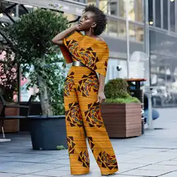 Afripride Africa Women's Jumpsuit Strapless Cloak Style Sexy Casual Ankara Printed Fabric With Belt Bodysuit 2429012