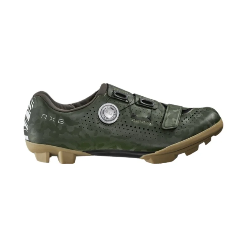 Shimano SH-RX600 Shoes GRAVEL Cycling Shoes SPD Carbon Fiber Reinforced Sole Black/Black Wide/Moonlight/Green Color Original view 5