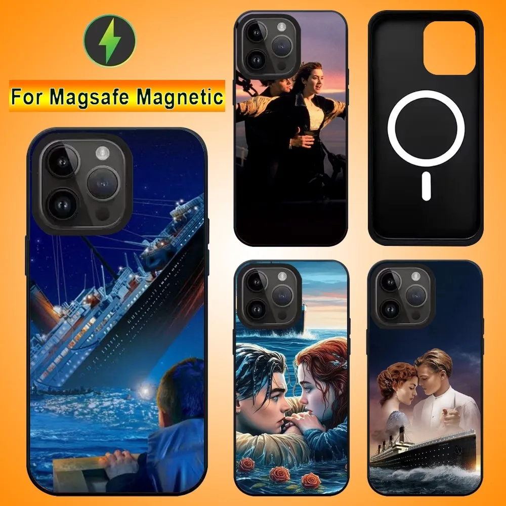 Classics T-Titanic Movie Phone Case For IPhone 15 14 13 Pro Max 11 12 Mini Alex Mirror For Magsafe Wireless Charging Cover