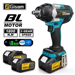 1800N.M Torque Brushless Electric Impact Wrench 1/2 inch Lithium-Ion Battery Cordless Wrench Tools For Makita 18V Battery Pins