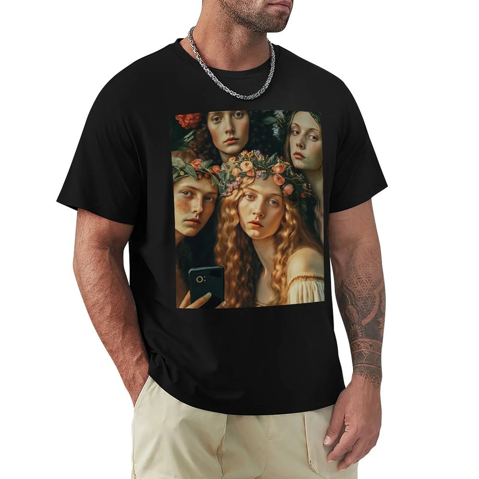 

Renaissance drawing T-Shirt customizeds oversize t-shirts man Personalized t-shirt korean fashion workout shirts for men