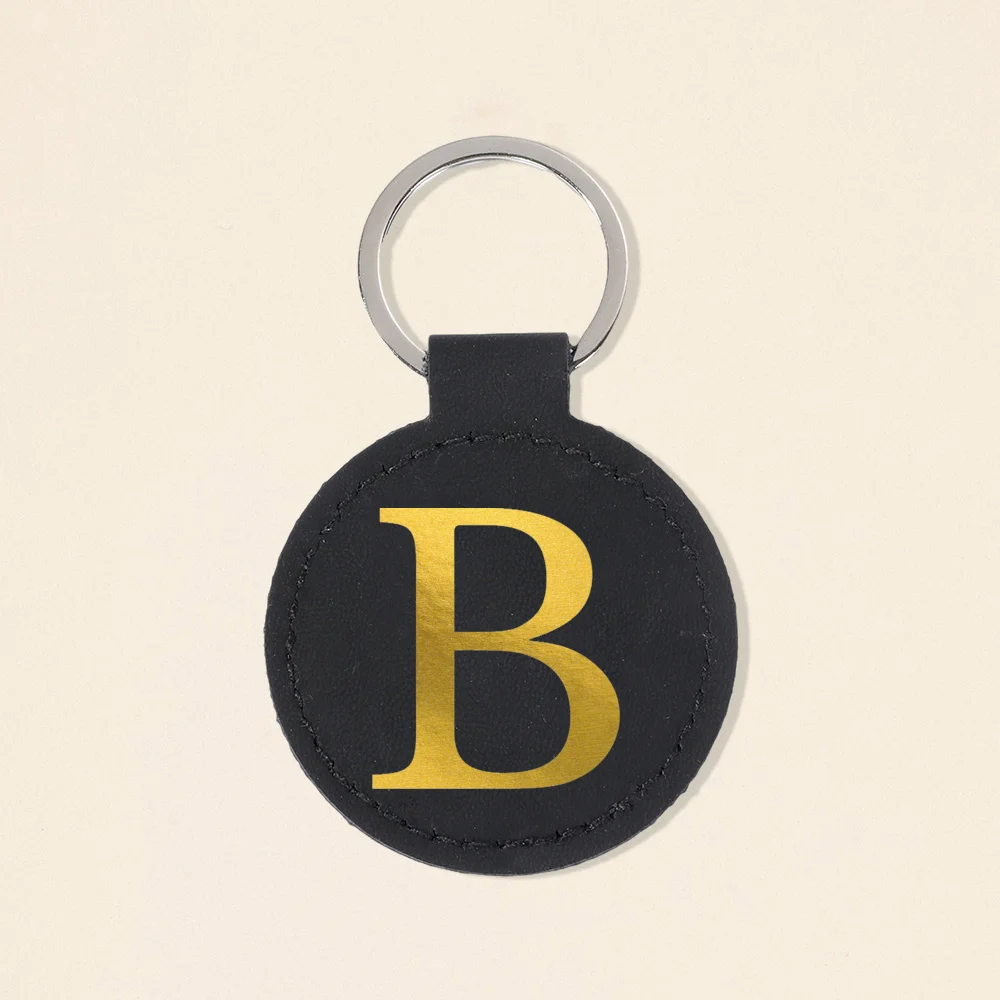 Initial Name Leather Tag Diaper Bag Keychain Backpack Label Leather Keychain Stroller Tag Ornament Pendants for Man Women