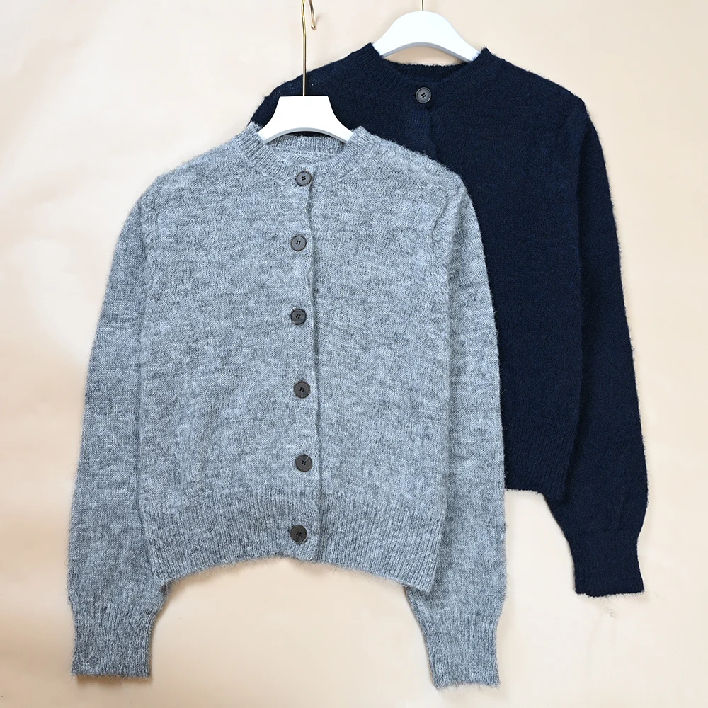 

Nordic Sle Women's Knitted Long Sve V-Ne Cardigan Spring New Arrival Fce-lined Button-Up Sweater Casual Commute Wear