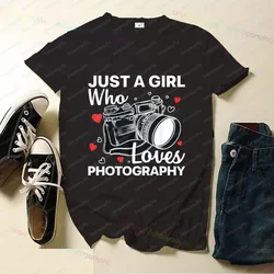 Photography Art For Women Girl Photographer Camera Lovers Tshirt Printed T-shirt Top Graphic Tee Outdoor Clothing Short-sleev