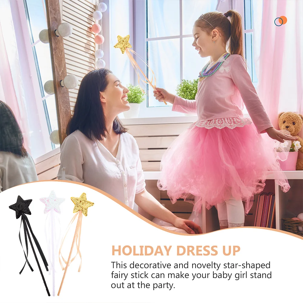 6 pçs varinhas de fadas mágicas em forma de estrela brilhantes e confortáveis varas de fadas para crianças festa vestir-se adereços suprimentos de aniversário