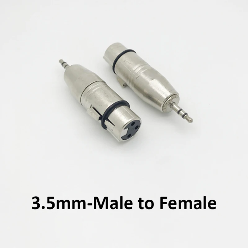 XLR 3 pinos fêmea Jack para 3,5mm fêmea e macho, 1/8 "TRS Mini microfone estéreo, adaptador de áudio, conector, conector