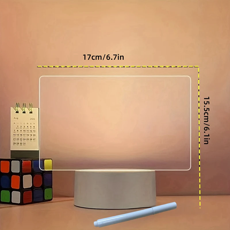 الاكريليك أضواء Led لوح كتابة ضوء الليل مصباح الطفل شفافة ثلاثية الأبعاد رسالة مجلس أضواء ليلية لمكتب غرفة النوم