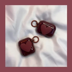 Cute 3D Heart Earphone Case For AirPods 1 2 Pro 2nd Case Soft Silicone For Air pods 4 3 Bluetooth Earphone Charging Boxs Keyring