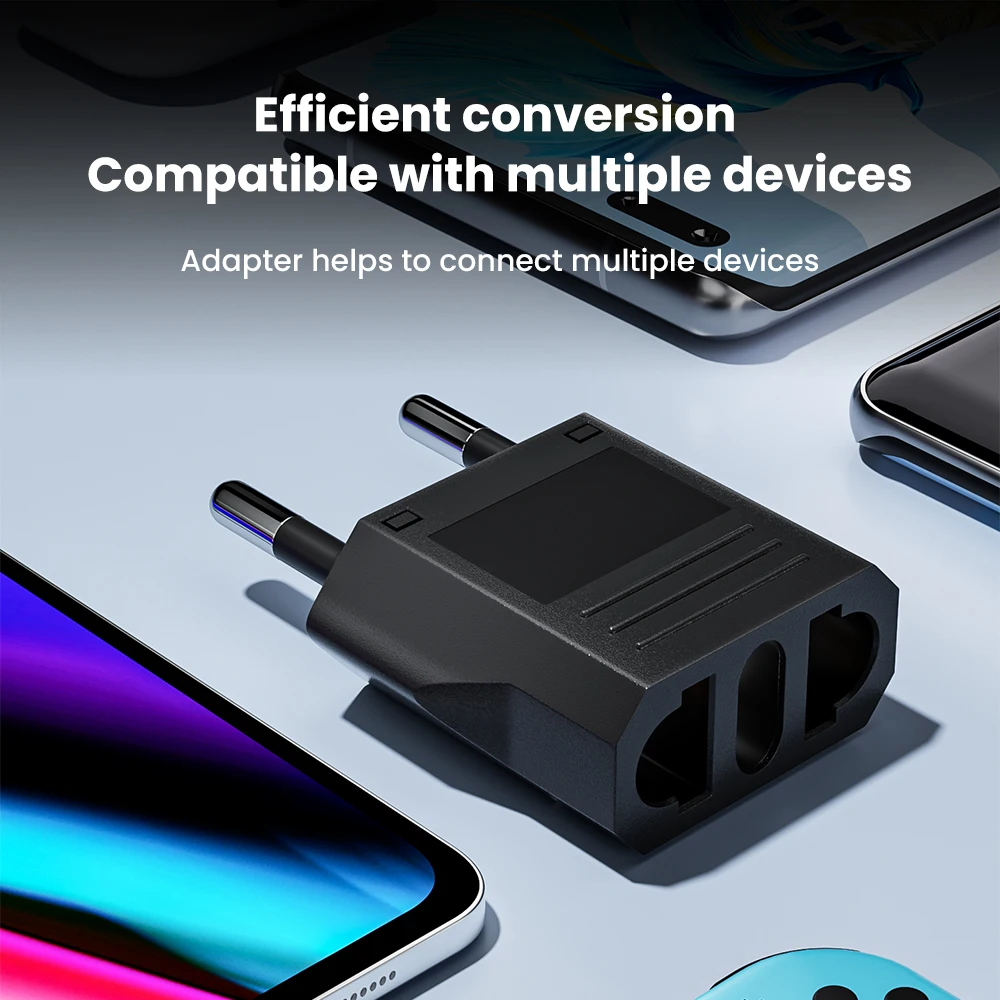 Elough EU Euro KR Plug Adapter US Ke EU Plug Adapter Travel KR EU Adapter Electric EU Plug Converter Power Socket Eropa 1-10Pcs