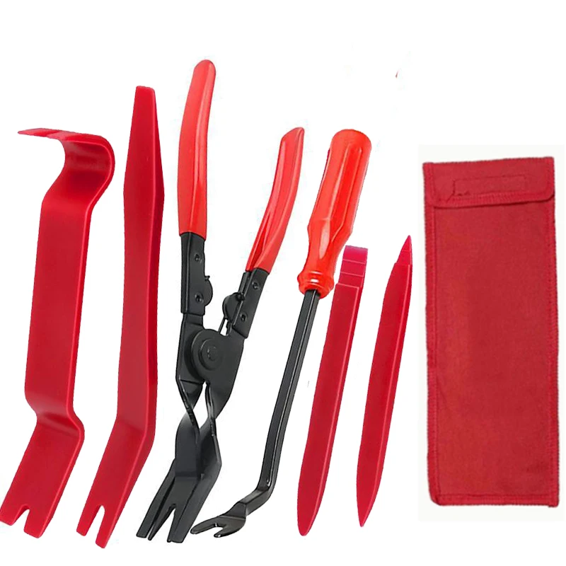 Alicate para Remoção de Clipes de Acabamento Automotivo, Kit de Ferramentas para Remover Clipes de Painel de Porta e Faróis, Conjunto de Equipamentos para Manutenção e Reparo de Veículos