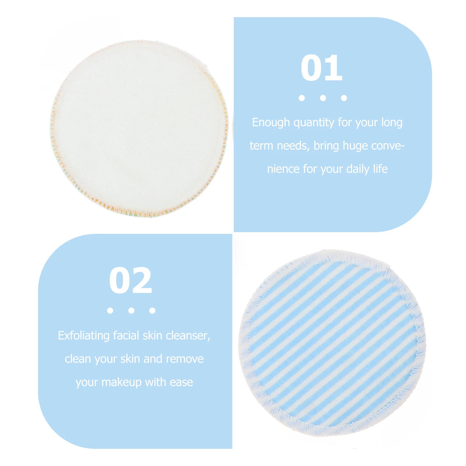 8Pcs Reusable Makeup Remover Pads Safe Durable Easy Carry Gift for Friends Family Home Travel Makeup Remover Face Wash Pads