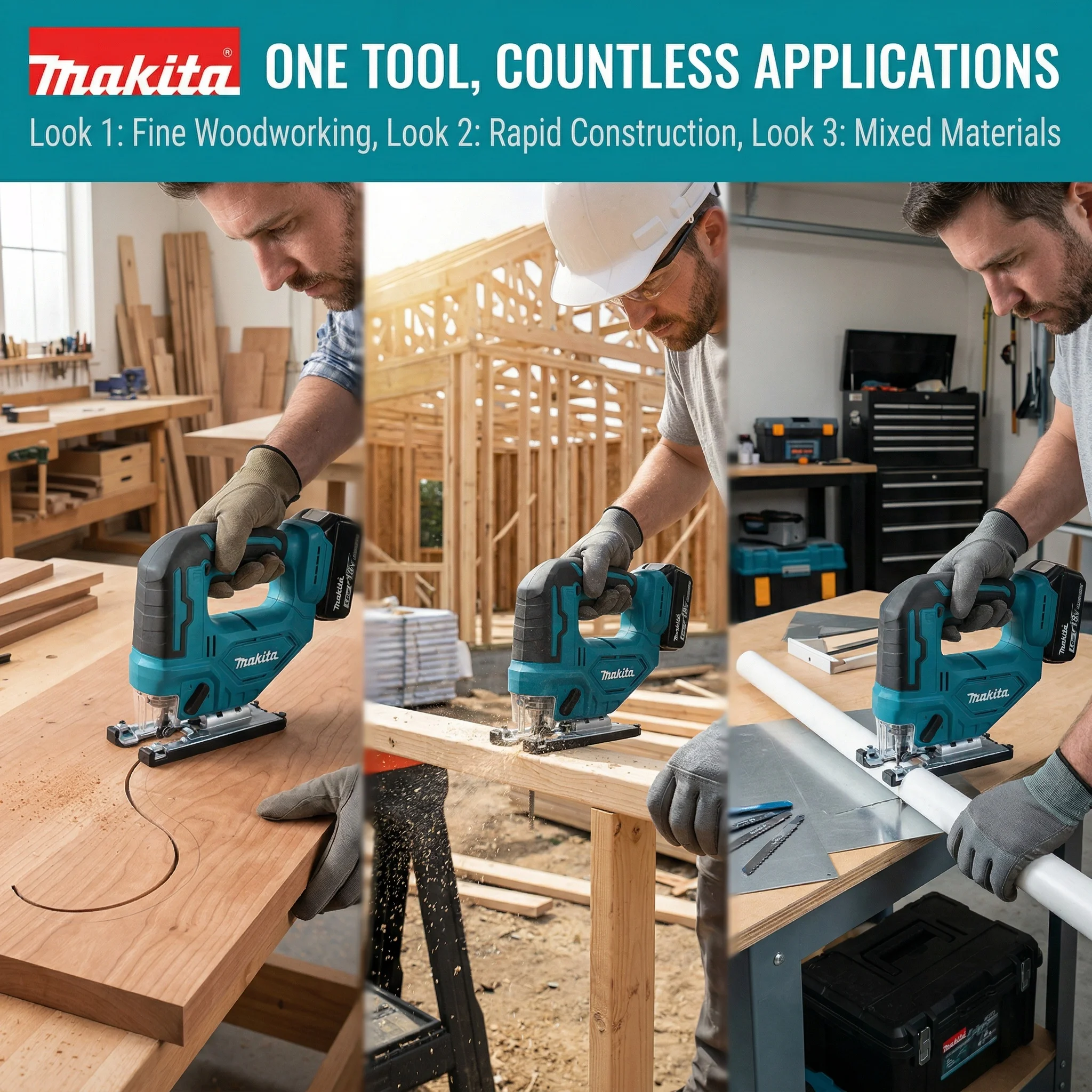 Makita DJV182Z Brushless 18V 340W Jigsaw Electric Jig with Saw Blade Cordless Barrel Handle Jigsaw without Battery DJV182