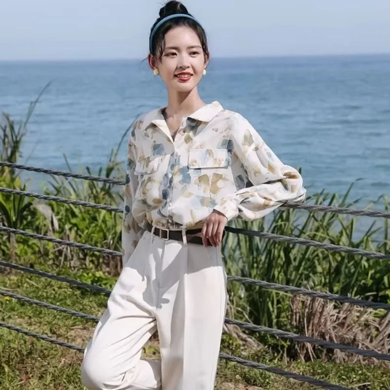 Hemden und Blusen mit Knöpfen für Damen, Muster, Korea, stilvoll, hochwertig, neu, 2025, Verkauf von jugendlichen Kleidung mit Designs, Damenoberteil