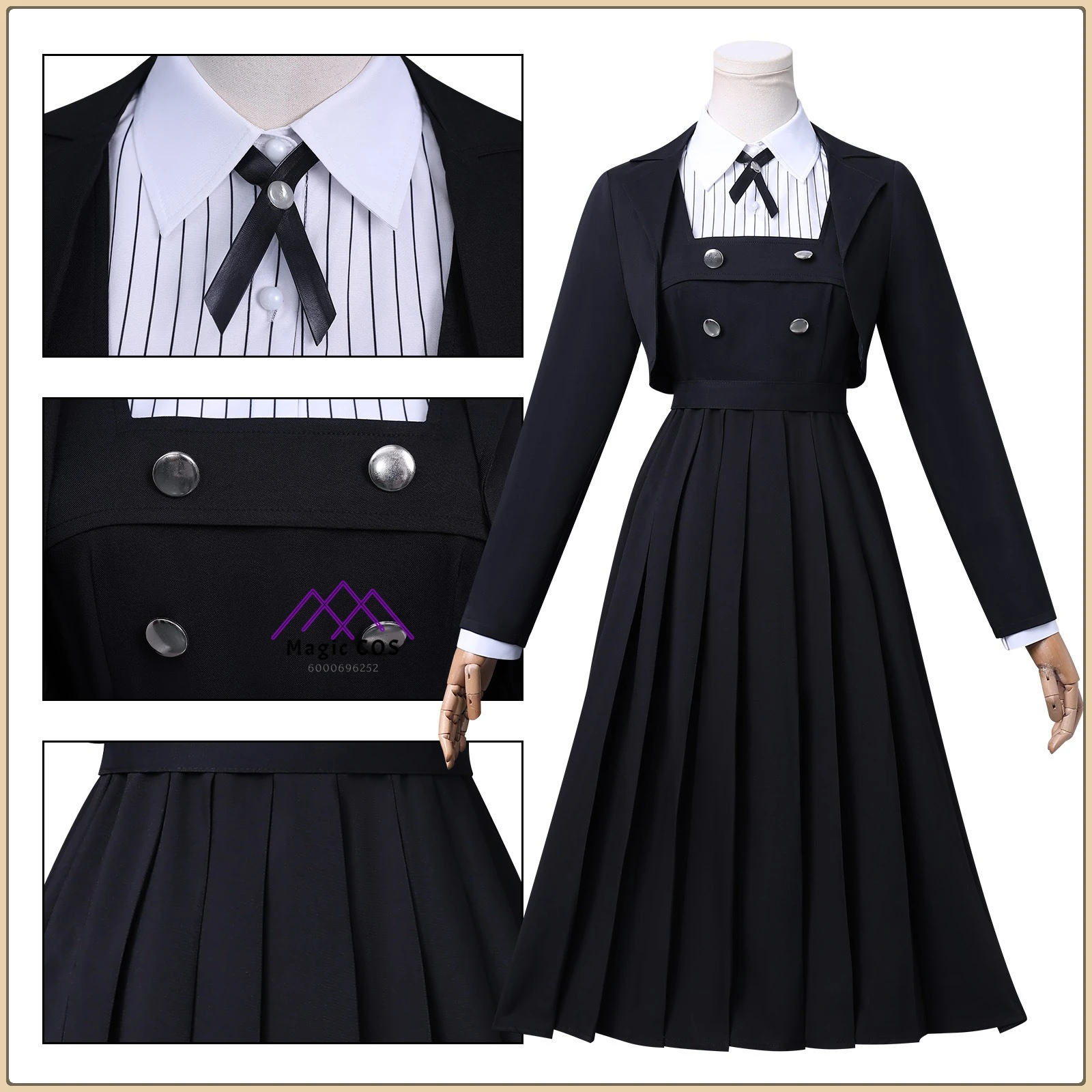 

Anime Lady Rock Lover Shiraya Tamaki Cosplay Costume Black School Uniform Set Full Set High Quality Anime Outfit for Women's