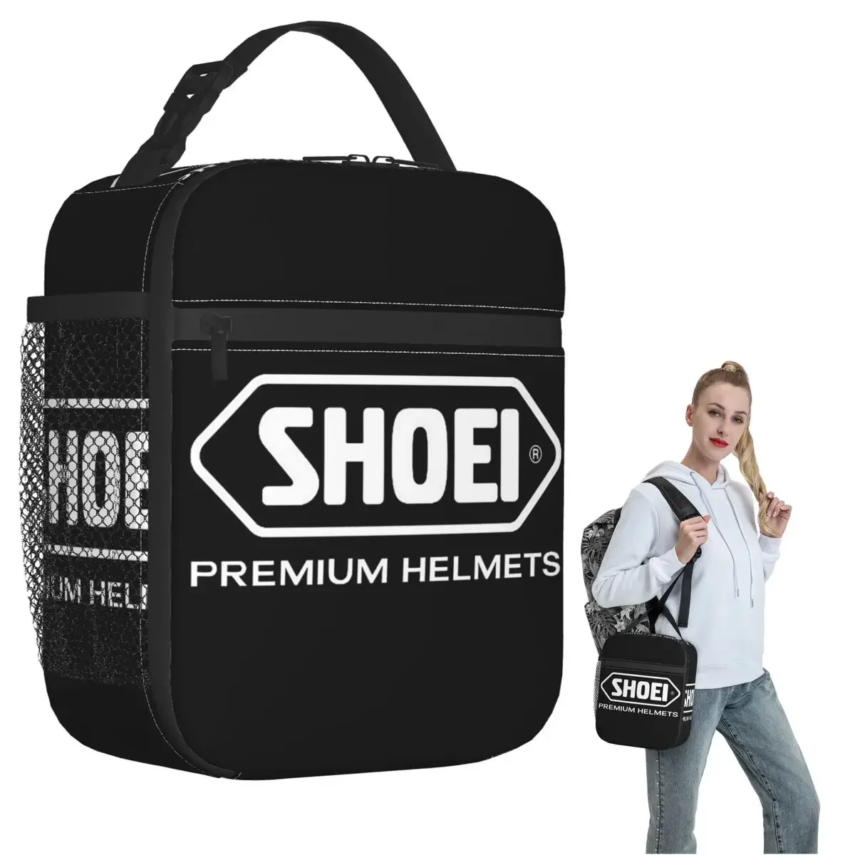 Shoei Motorcycle Helmets Insulated Lunch Bag for Women Kids Leakproof Food Boxes Thermal Lunch Box Tote