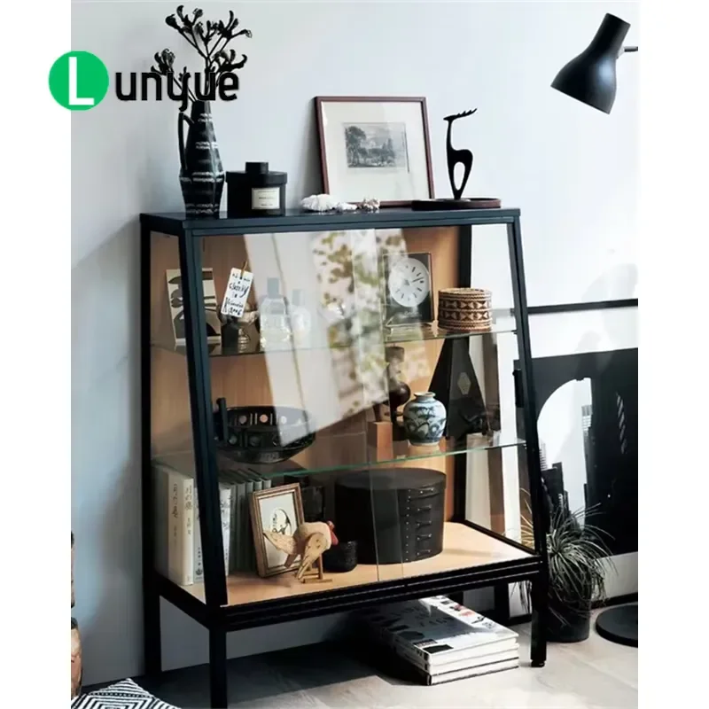 Solid Wood Modern Adjustable Height Lockers For Living Room Dining Room Display Storage Cabinet Furniture Home Organization