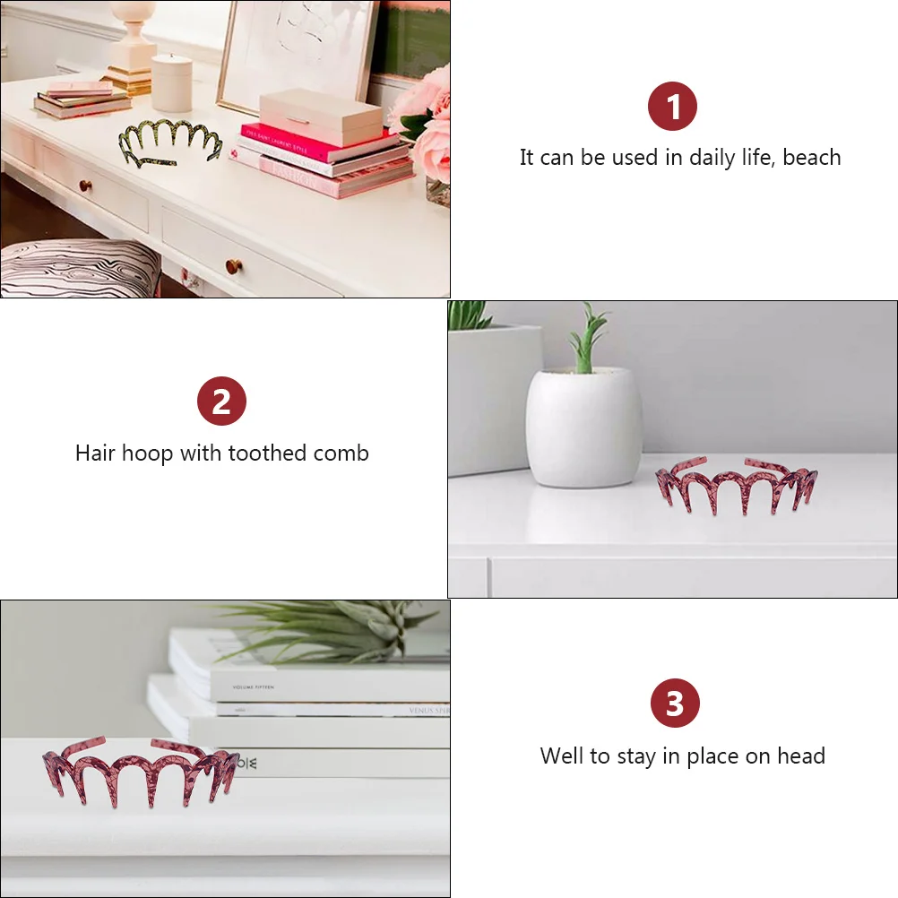 

2 шт., женские аксессуары для волос, зубчатые обручи для волос, повязка на голову, U-образная застежка для женщин, идеальный подарок, семейные коллегчи, остаются в местах нет