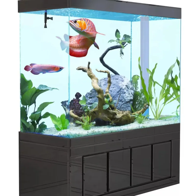 

Floor Standing Filter Glass Aquarium - Ultra-Quiet Automatic Fish Tank for Luxury Home & Office (200L-800L)