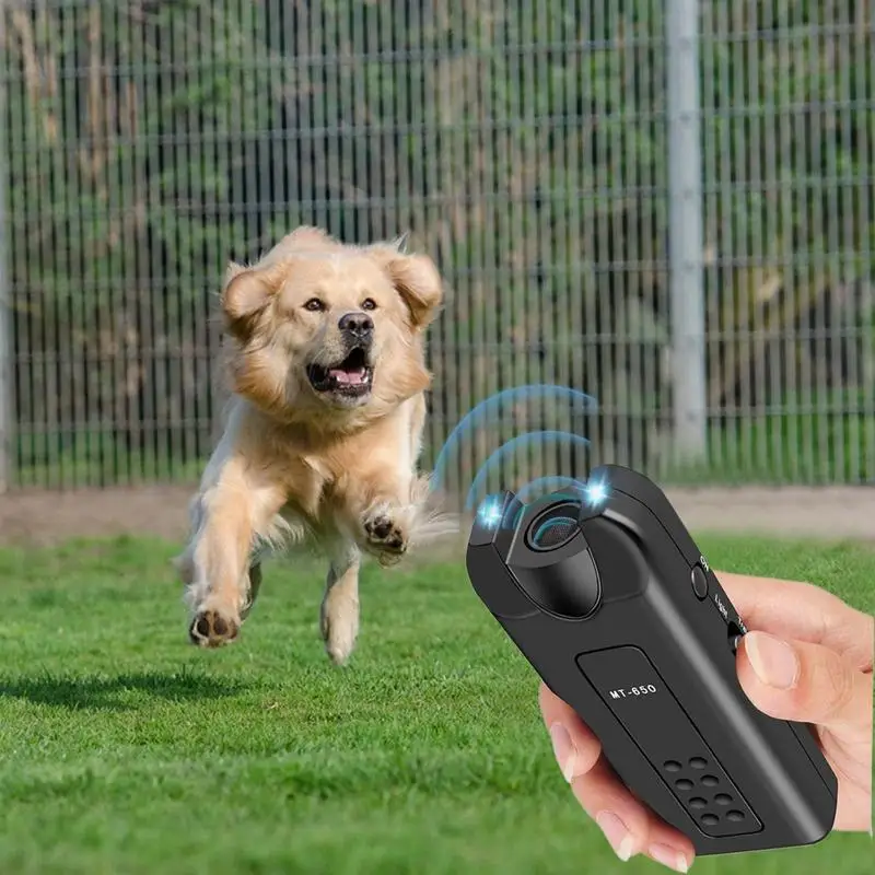 Portable Dog Repeller Anti Barking Stop Bark Training Device Multifunction Bark Control Ultrasonic Tool With LED Flashlight