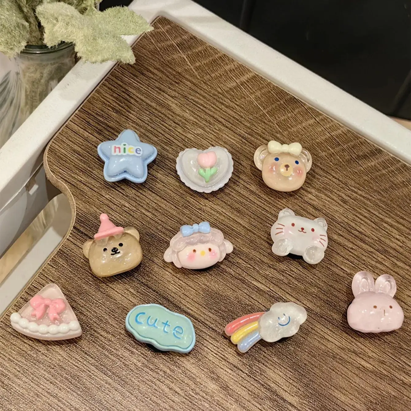 10 ピース/セットかわいい漫画動物穴靴靴バックル装飾ボタンスタークマ花 DIY 靴花アクセサリー女の子ギフト