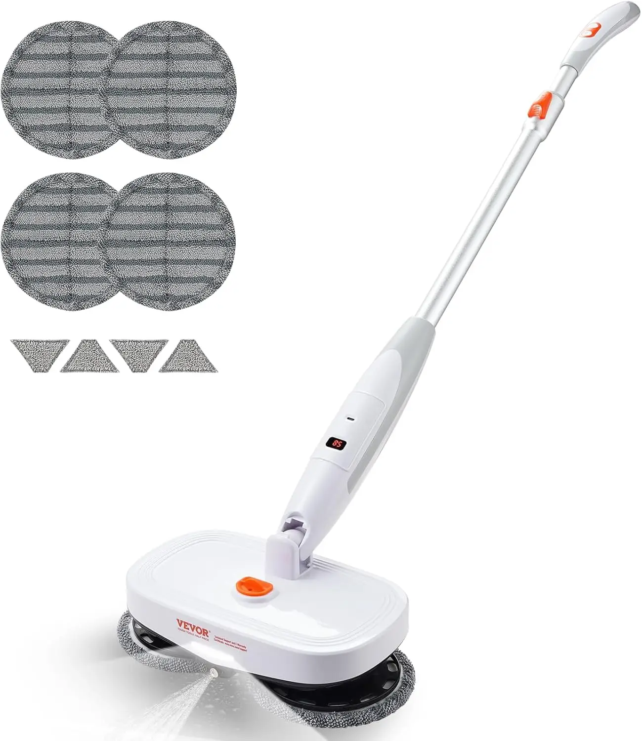 Cordless Electric Mop, Electric Spin Mop with LED Headlight & Water Sprayer, Electric Mop for Floor Cleaning with 330ml Water