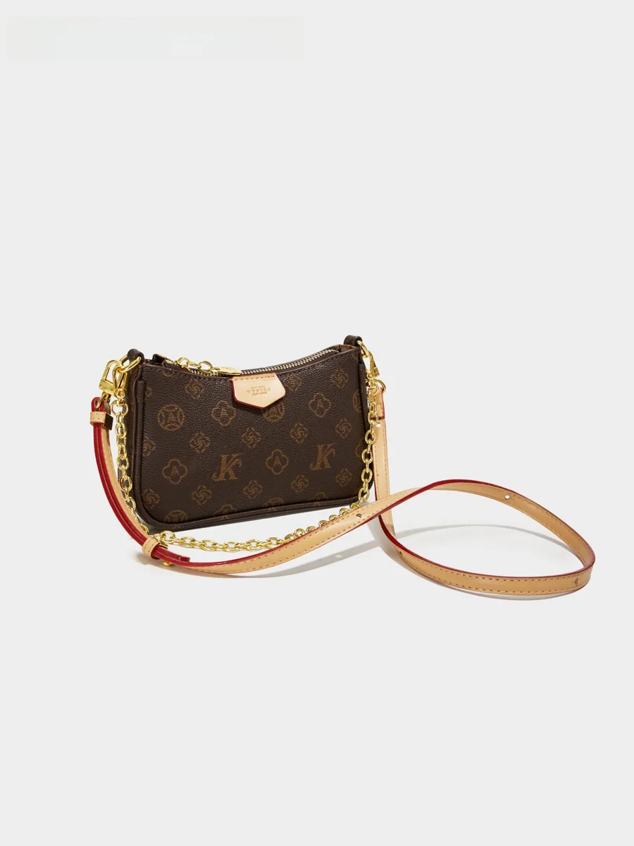 

Chertes&Kathl Luxury Floral Mahjong Pattern Women's Underarm Bag Vintage Small Crossbody Bag Casual Sle Soft PVC Material
