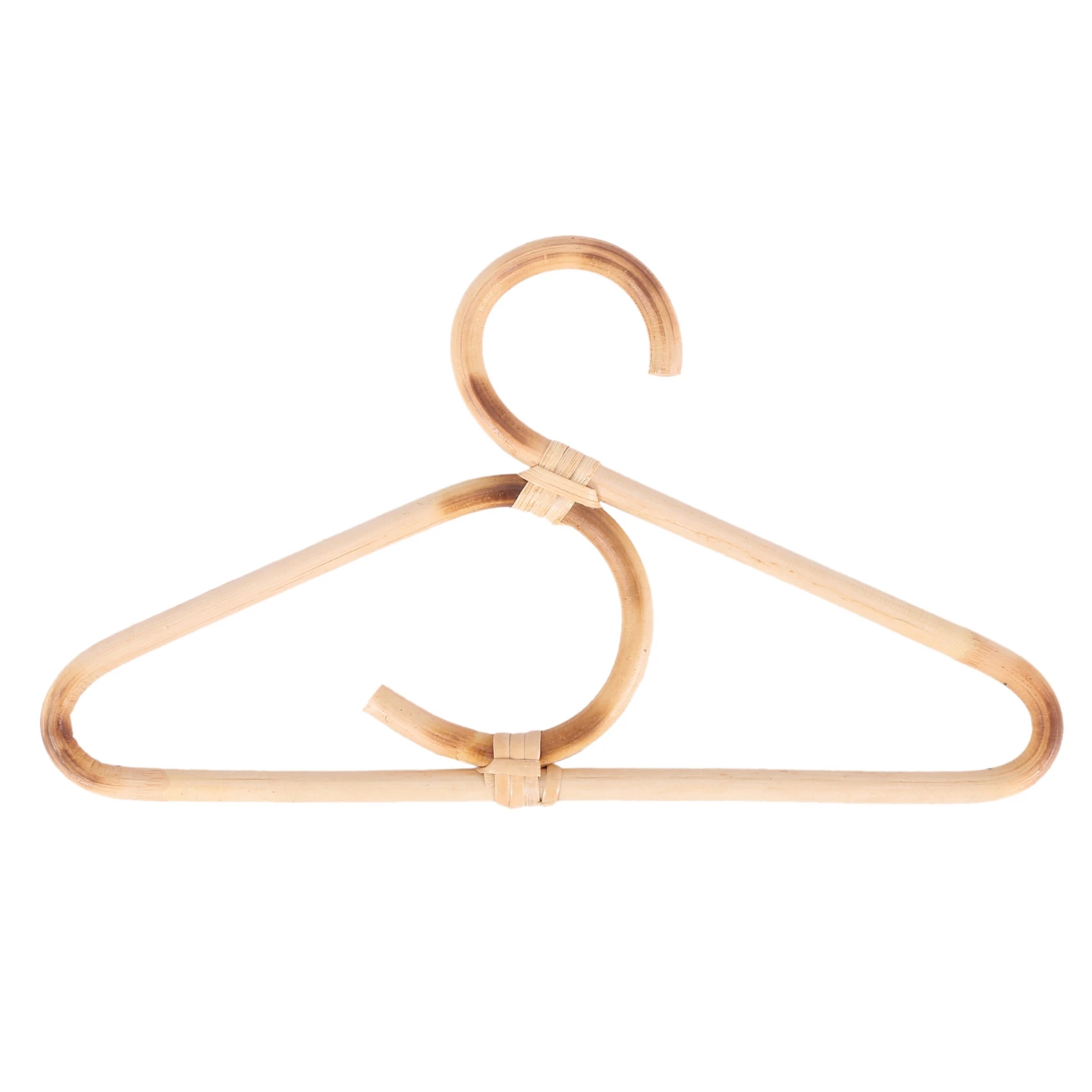 ABYN-6X Rattan Clothes Hanger Style Kids Garments Organizer Rack Children Hanger Kids Room Decoration Hanger For Clothes