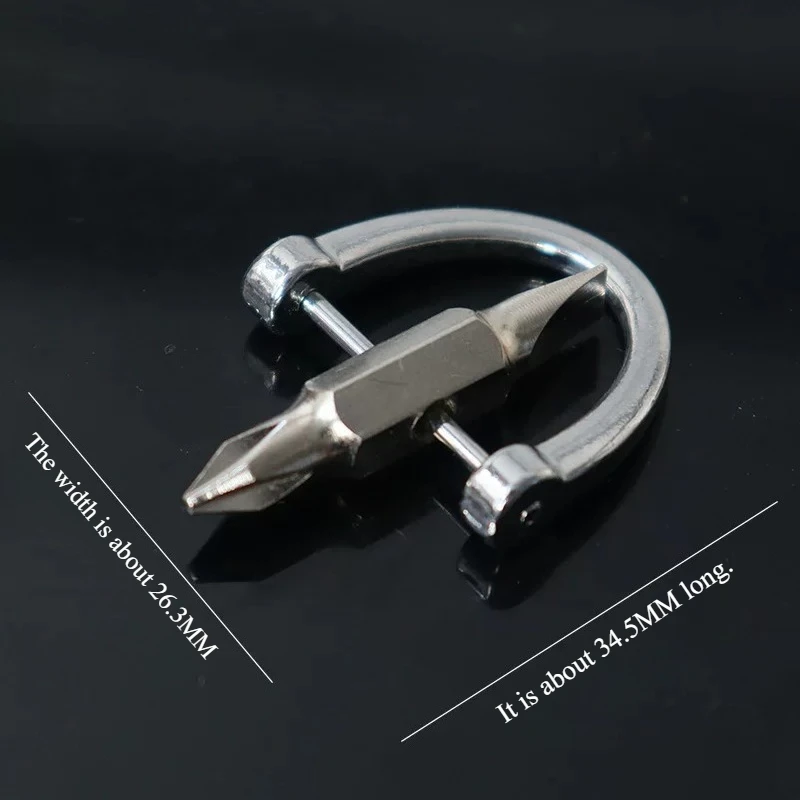 Double-headed strange screwdriver word cross key chain portable portable mini screwdriver open express parcel.
