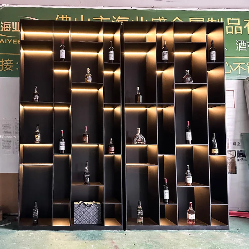 

Stainless steel luminous wine cabinet constant temperature system, light luxury storage wine cabinet